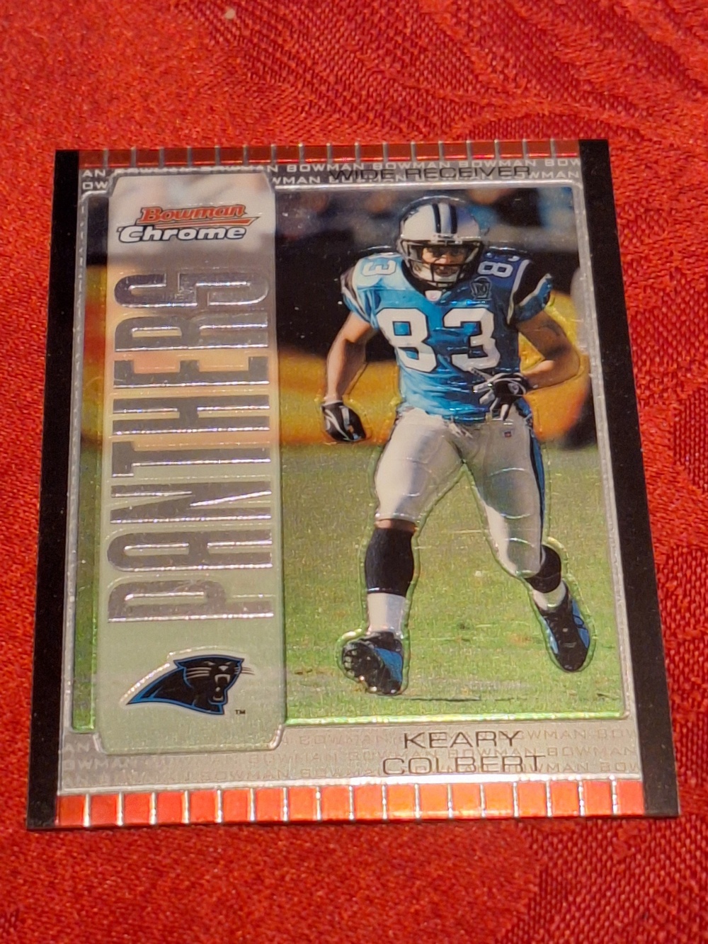 Bowman Chrome Keary Colbert Carolina Panthers Wide Receiver Refractor - Used